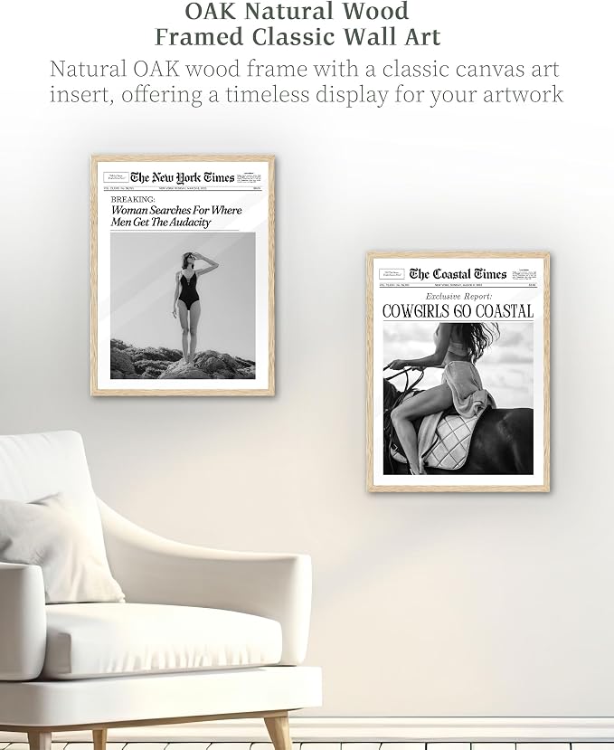 iHery 12x16in Where Men Get the Audacity Framed Newspaper Wall Art | Natural - Image 4