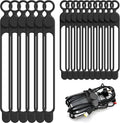 Silicone Cable Ties, Cord Organizer Cable Management, 2Sizes-Black | Reusable by ELECTRONICSORGANIZATION