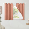 Short Terracotta Blackout Curtains 40 Inch Length 38 Wide, 2 Panels | Thermal by Lajode
