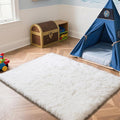 White 5x8 Area Rugs for Living Room, Fluffy Shag Rug Bedroom Carpet | Upgraded by Yongyangjuxi