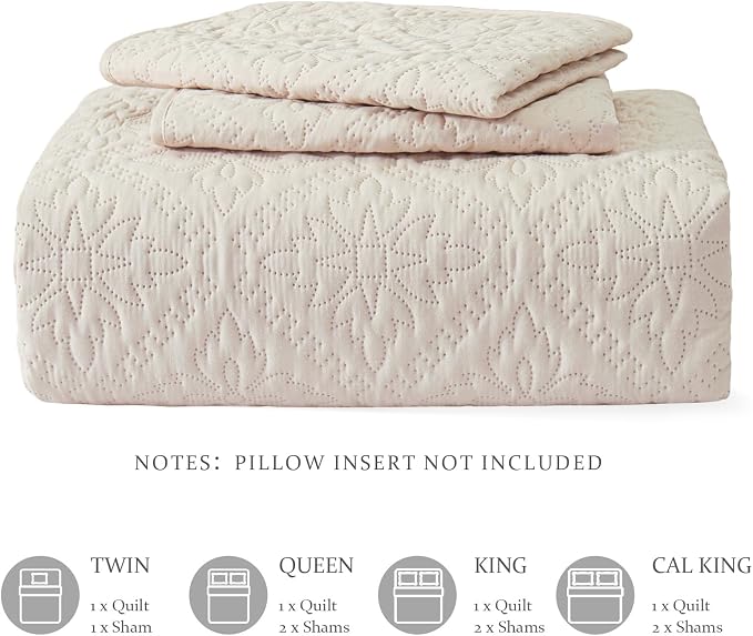 Exclusivo Mezcla King Quilt Set, Brich Beige | Lightweight Soft Bedspreads - Image 6