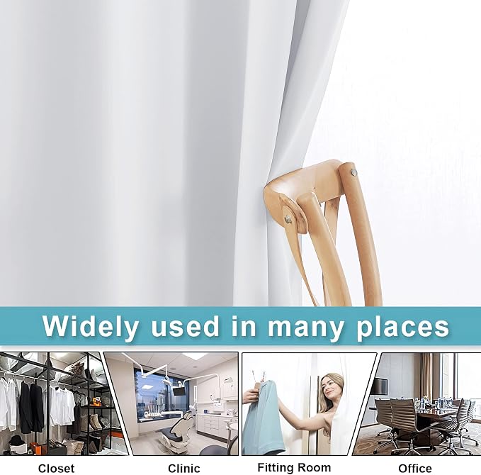 RYB HOME White Curtains Room Seperating Divider - Image 5