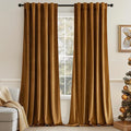 MIULEE Velvet Curtains 52x108 inches 2 Panels Gold Brown Blackout Curtains | by MIULEE