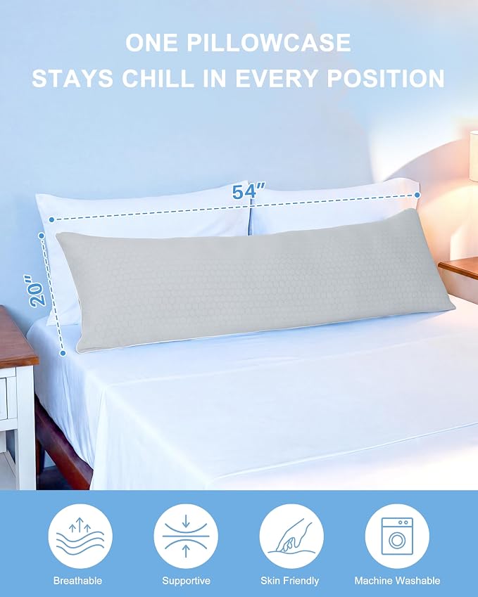 YZ HOME Cooling Body Pillow for Adults, Cold Touch Fabric | Body Pillow for - Image 6