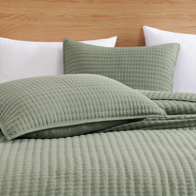 Sage Green California/Oversized King Size Quilt Bedding Set | Lightweight Soft - Image 6