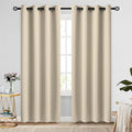 COSVIYA Grommet Beige Blackout Room Darkening Curtains 96 inch Long | Thick by COSVIYA