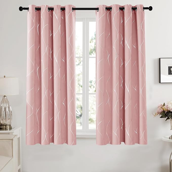 Deconovo Curtains for Living Room, Pattern Blackout Curtains 72 Inches Long | - Image 2