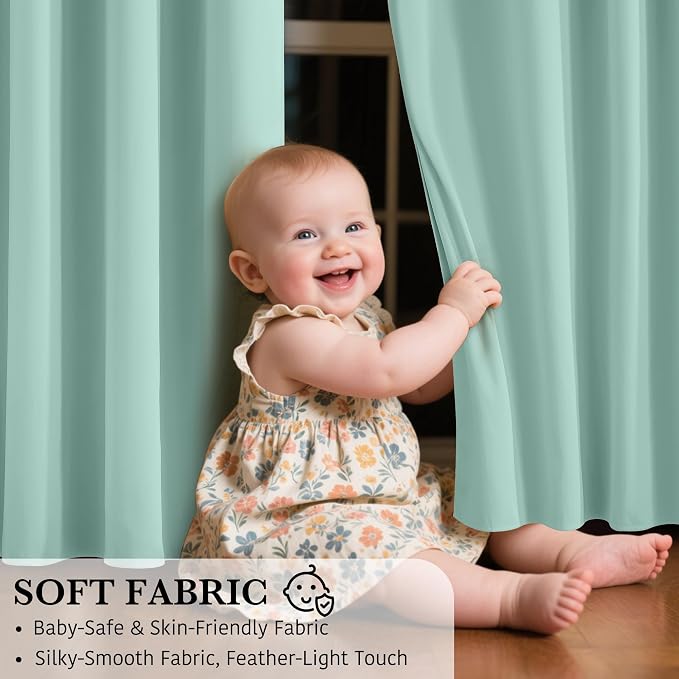 RYB HOME 100% Blackout Curtains 84 inches Length, Thermal Insulated Total Room - Image 6