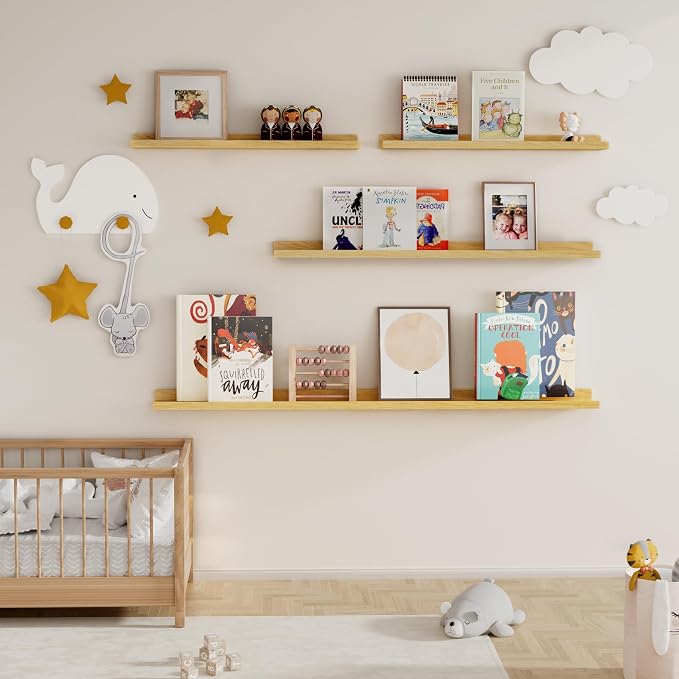 Fun Memories Picture Ledge Shelf, 36 Inch Floating Shelves Set of 2, Nursery - Image 7