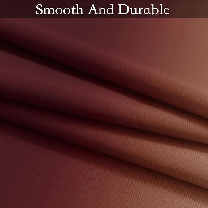 SimpleHome Ombre Curtains Red to Grey White - Image 7
