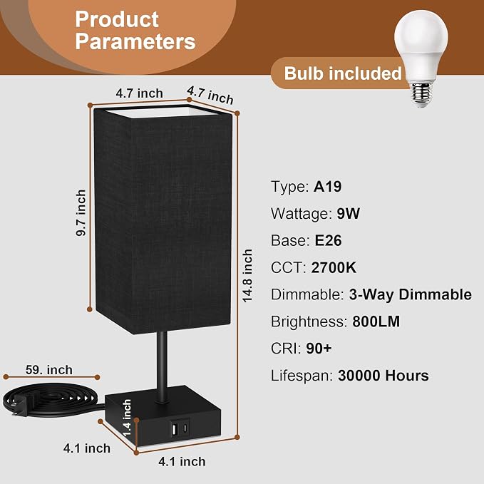 Bedside Table Lamp for Bedroom - Image 7