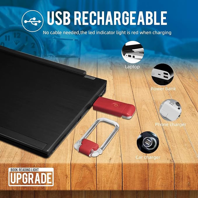 EGWASER Book Light for Reading in Bed, USB Rechargeable Clip on Book Lights - Image 5