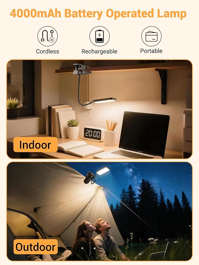 Clip on Light, 45 Modes Dimmable+450 Lumen 48 LED Desk Lamp - Image 3