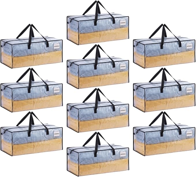 VENO Heavy Duty Moving Bags, Storage Bags, Easy Visibility, 10 Pack | Packing by Veno