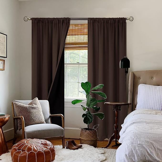 BGment Brown Blackout Curtains for Living Room 108 Inch Length 2 Panels | - Image 2