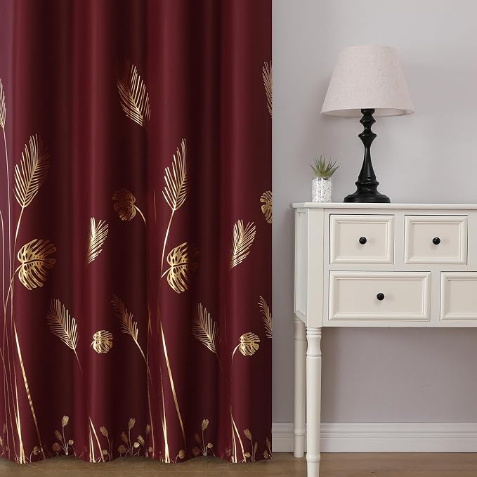 Burgundy Red Room Darkening Curtains 72 Inches Long - Image 2