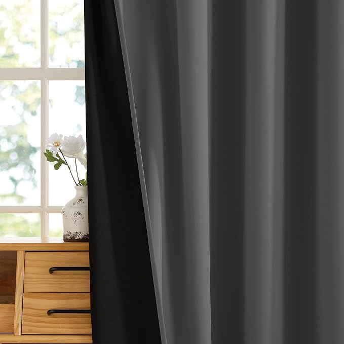 RYB HOME 100% Blackout Bedroom Living Room Curtains 96 inches Long 2 Panels | - Image 4