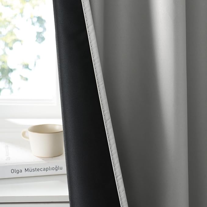 RYB HOME 100% Blackout Bathroom Curtains Over Sink 30 inches Long | Heat UV - Image 4