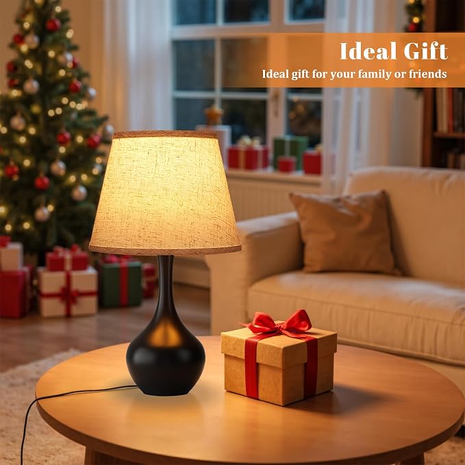 16.1" Touch Table Lamp for Nightstand, Dimmable Small Bedroom Lamp Set of 2 | - Image 3