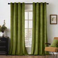 MIULEE Velvet Curtains Moss Green 52 x 84 Inch Length Set of 2 | Grommet Drapes by MIULEE