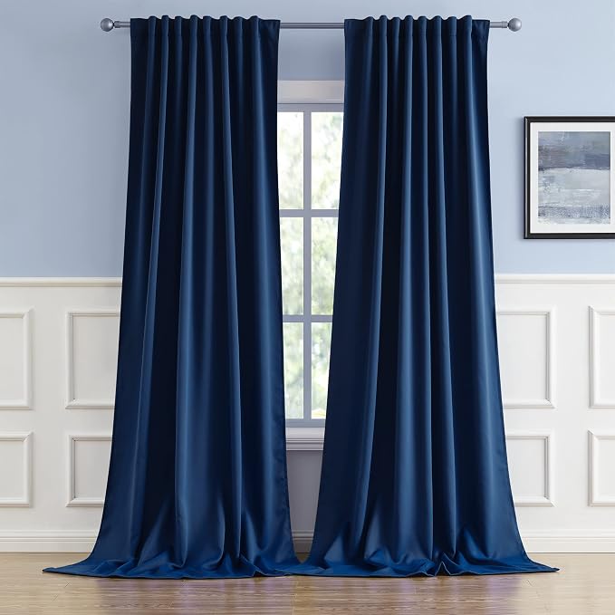 Extra Long Blackout Curtains Thermal Insulated Blackout Drapes Window Treatment by DUALIFE