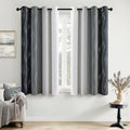 MIULEE Black and Greyish White Ombre Blackout Curtains 52Wx63L Set of 2 | Full by MIULEE