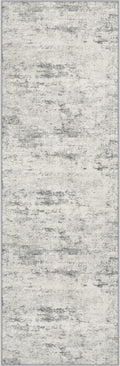 2.6x14 Washable Runner Rug:Modern Abstract Indoor Soft Carpet Gray | by FXRHLP