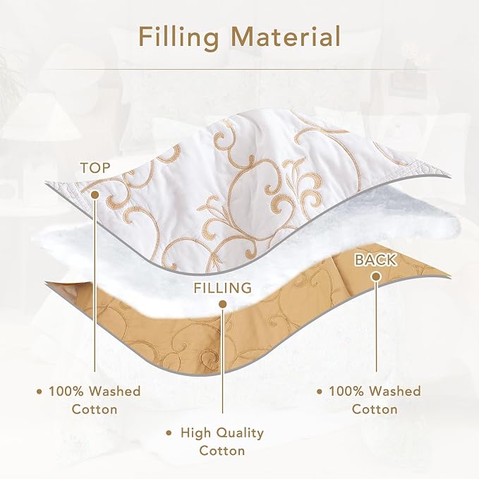 Lady Ann Oversized King 120x120 Quilt Bedspreads, 100% Cotton Embroidery - Image 4