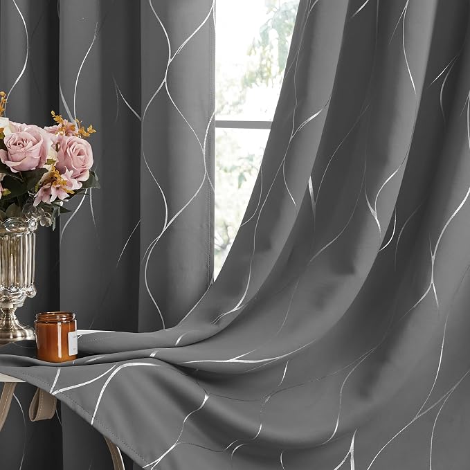 Deconovo Curtains for Living Room, Pattern Blackout Curtains 72 Inches Long | - Image 7
