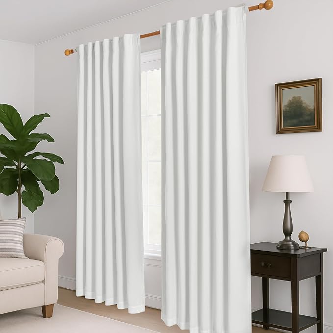 Deconovo 100% Blackout Linen-Blend Curtains 52" x 63" – Thermal Insulated - Image 8
