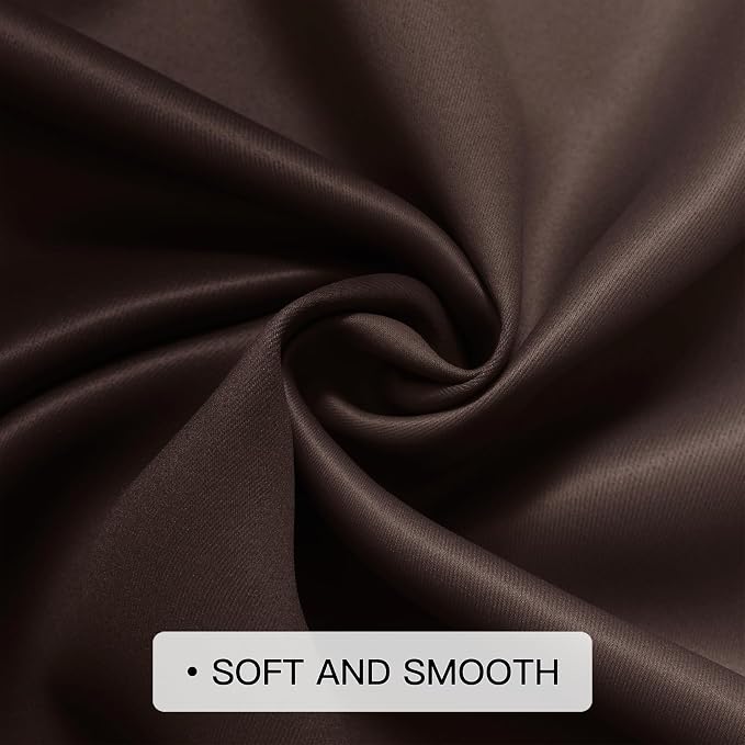COSVIYA Curtains & Drapes Grommet Ombre Brown Curtains W62 x L96 Inch | - Image 6