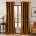 MIULEE Velvet Curtains Golden Brown 52 x 84 Inch Length Set of 2 | Grommet by MIULEE