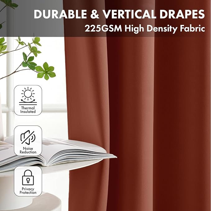 Short Fall Rust Blackout Kitchen Curtain Terracotta W40 x L54 Inch | Burnt - Image 4