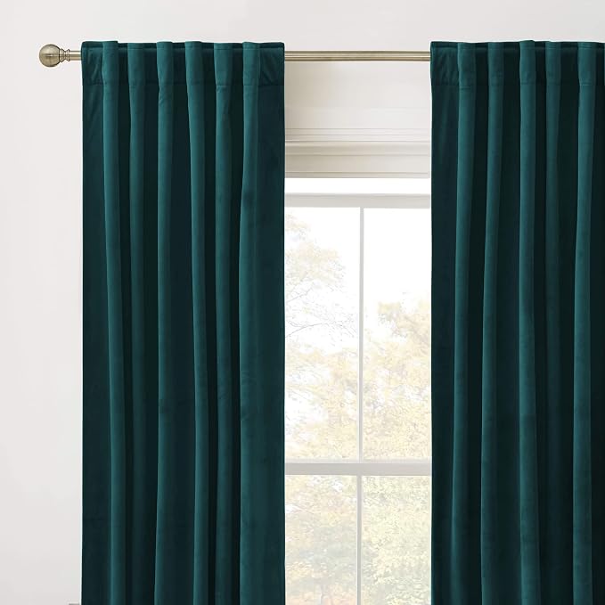 RYB HOME Velvet Curtains 120 inches Long, Extra Long High Ceiling Curtains | - Image 2