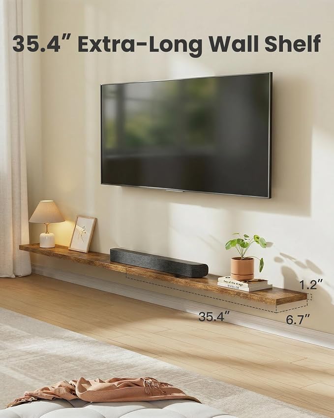 Amada 35.4" Floating Shelves for Wall Decor & Storage, Living Room, 22 lbs - Image 4