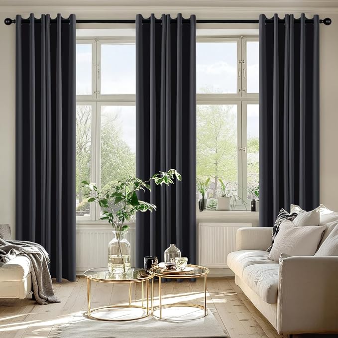 MIULEE Blackout Curtains for Bedroom 2 Panels 40 x 72 Inch Long Dark Grey | - Image 6