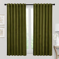 RYB HOME Moss Green Velvet Curtains & Drapes 72 inches Long by RYBHOME