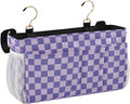 Purple Checkerboard Print Bedside Caddy Storage Bag Bedside Organizer by KOPIRIT