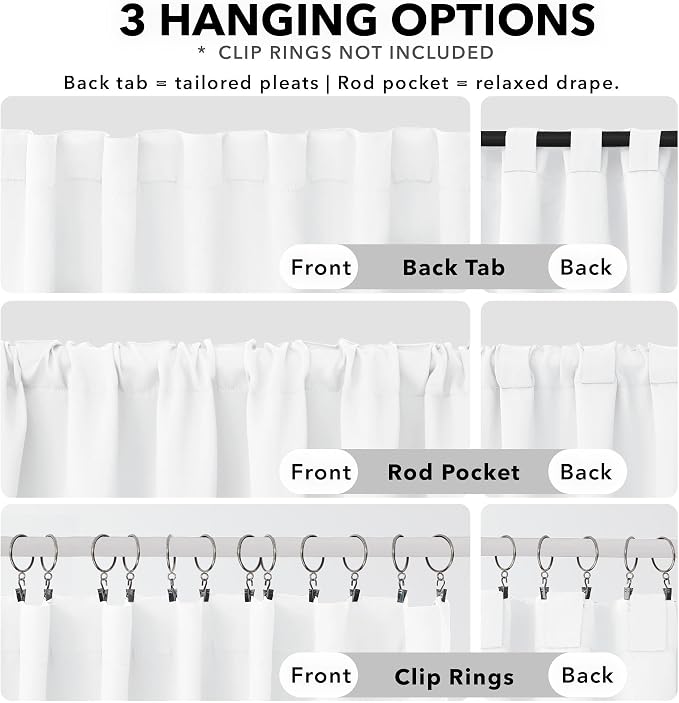 Deconovo Blackout Curtains for Bedroom, Living Room Curtains 54 Inches Long | - Image 2