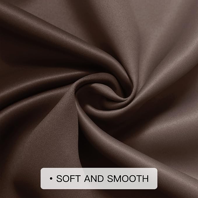 COSVIYA Curtains & Drapes Grommet Ombre Brown Curtains W52 x L63 Inch | - Image 6