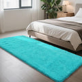 Teal Blue 3x7 Area Rugs for Bedroom, Fluffy Rug Small Carpet Bedside Rug | by Yongyangjuxi