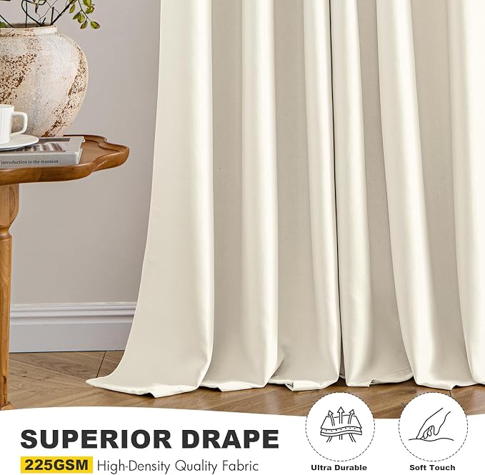MIULEE Blackout Curtains for Bedroom 2 Panels 40 x 63 Inch Long Birch | Thermal - Image 5