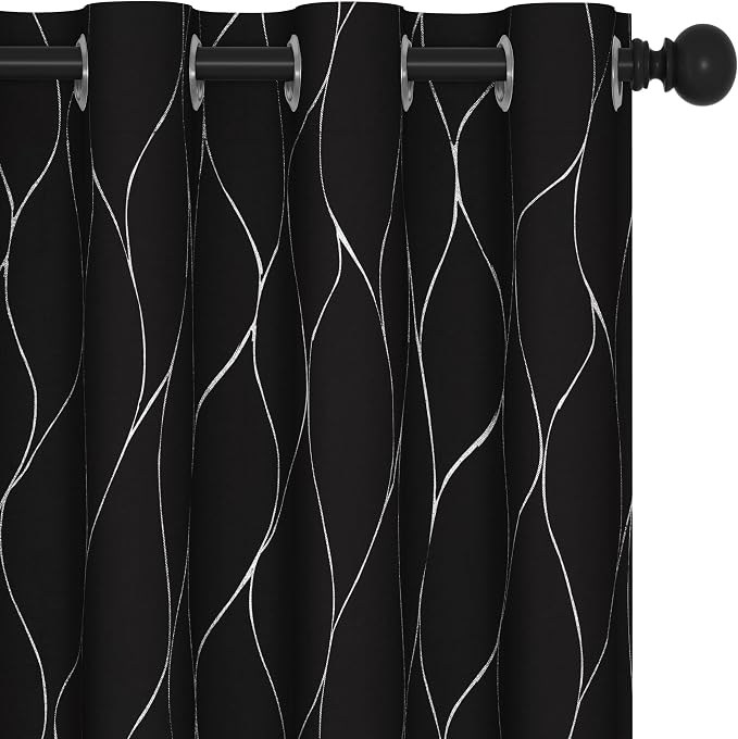 Deconovo Curtains for Living Room, Pattern Blackout Curtains 84 Inches Long | by Unknown