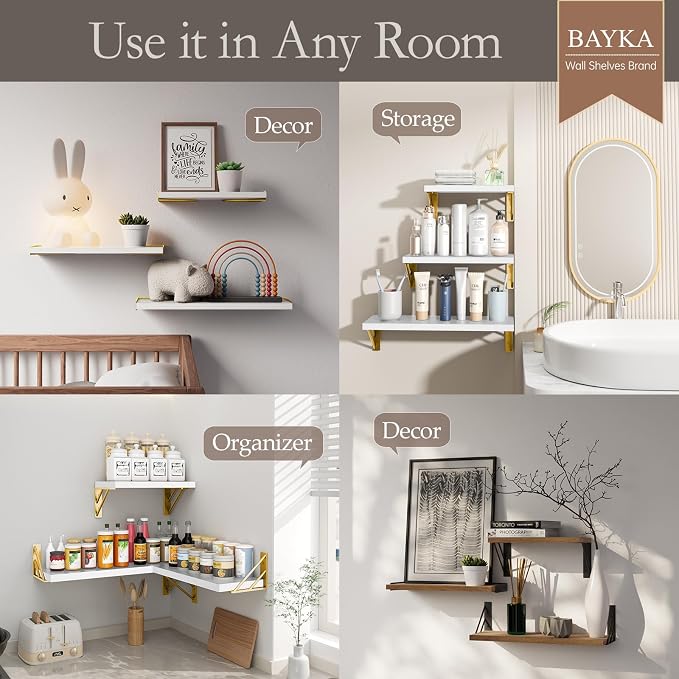 BAYKA Wall Shelves for Bedroom Decor, Floating Wall Shelves for Living Room - Image 3