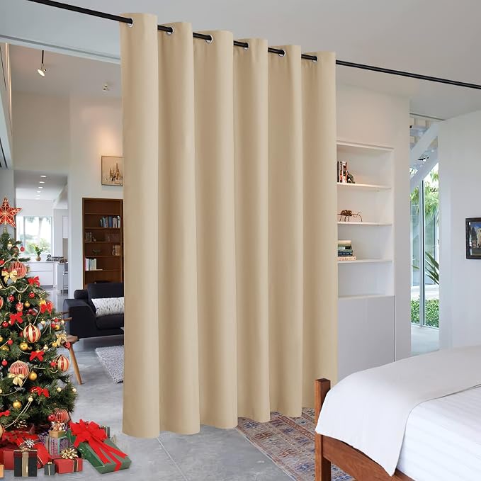 RYB HOME Extra Wide Curtains for Bedroom Closet Office Living Room Divider | by RYBHOME