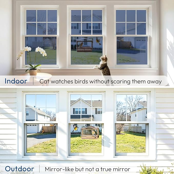 rabbitgoo Window Privacy Film One Way, 17.5" x 157.4", Heat Sun Blocking Anti - Image 9