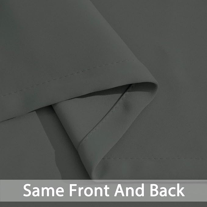 Yakamok Blackout Curtains 38x54 inch Dark Grey Thermal Drapes-Bedroom | 2 panels - Image 6