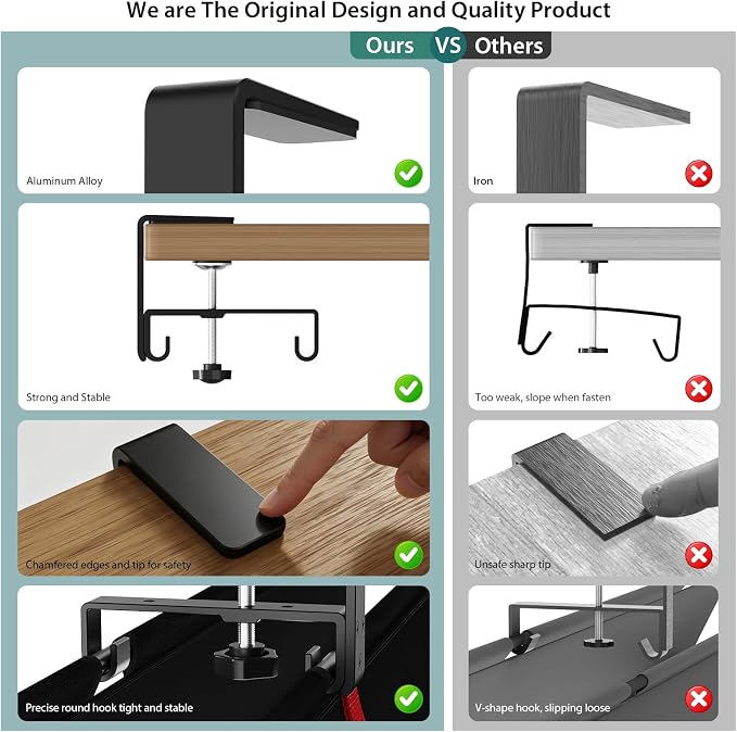 Univivi No Drill Under Desk Cable Management Tray, 28 inch Cable Management | - Image 7