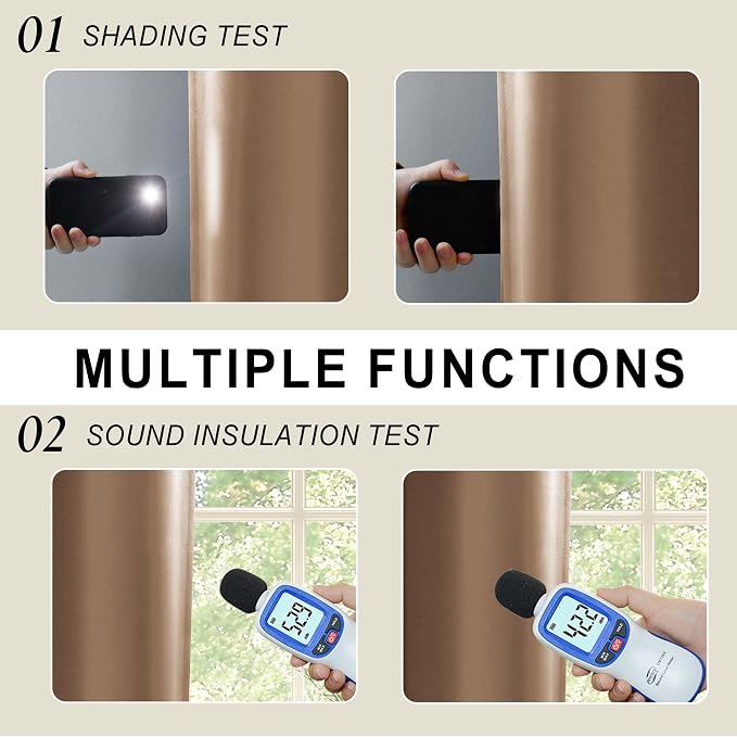XWZO 100% Blackout Curtains 72 Inches Long - Image 4