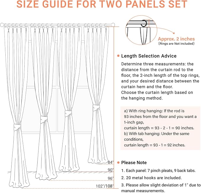 Pinch Pleated Full Blackout Faux Linen Curtains 96 Inches Long | Blush Pink - Image 6